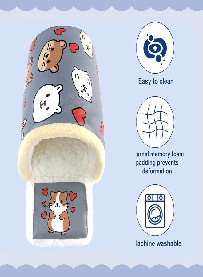 Colenumone Guinea Pig Hideout for Hamster & Guinea Pig Cage Accessories - Washable Fleece Hideout/House with Step Pad, for Rabbit/Chinchilla/Ferret (S) - Image 3
